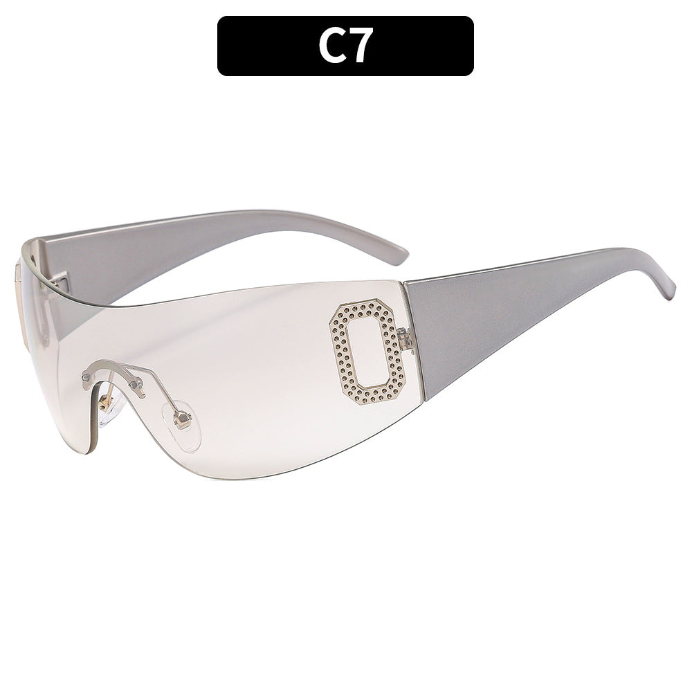 Wholesale PC Y2K Letter Integrated Sunvisor Sunglasses